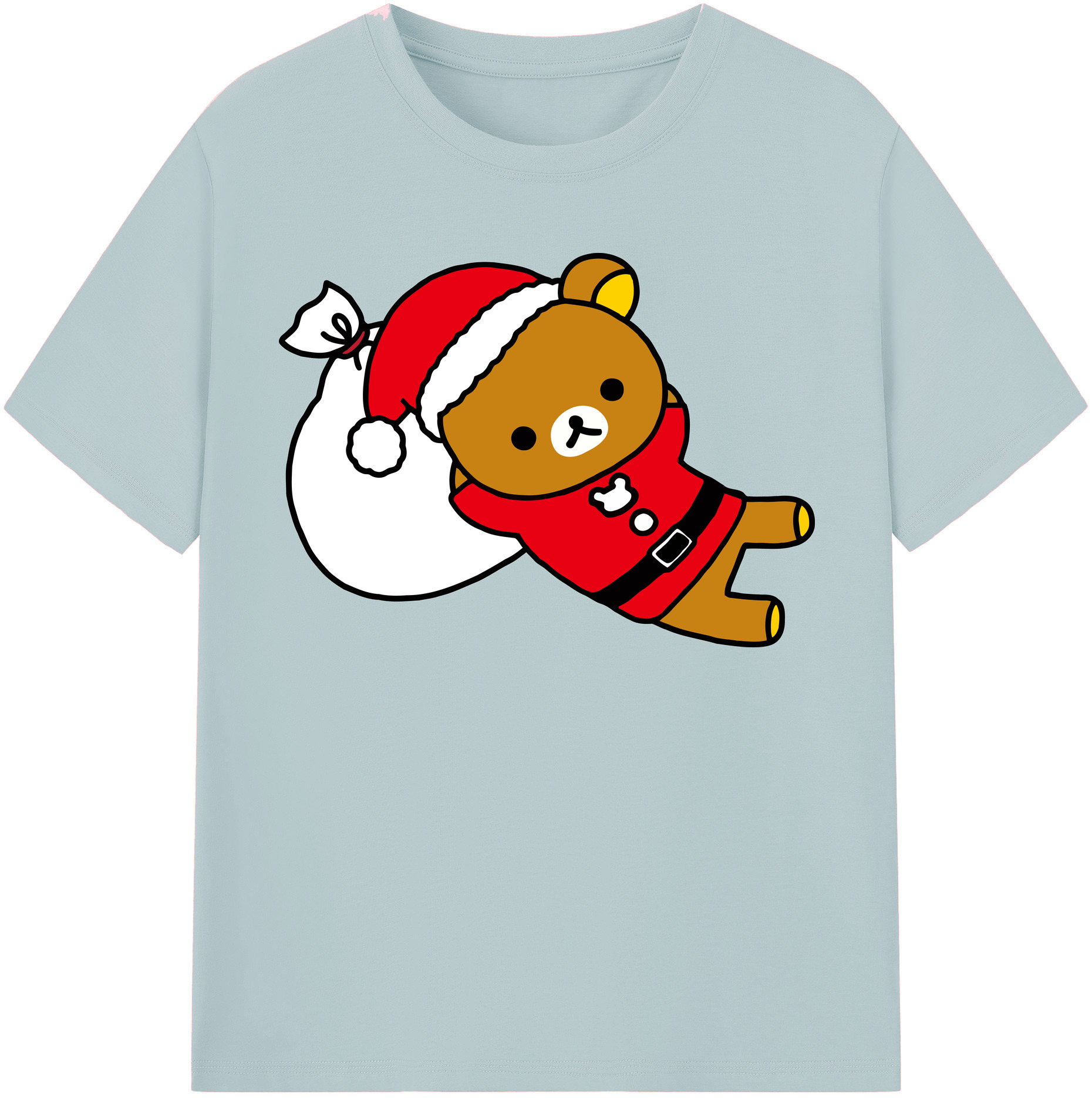 （画像用） リラックマ リラックマ キイロイトリ Rilakkuma Korilakkuma Kiiroitori 綿100％半袖Tシャツ（フロントプリント）